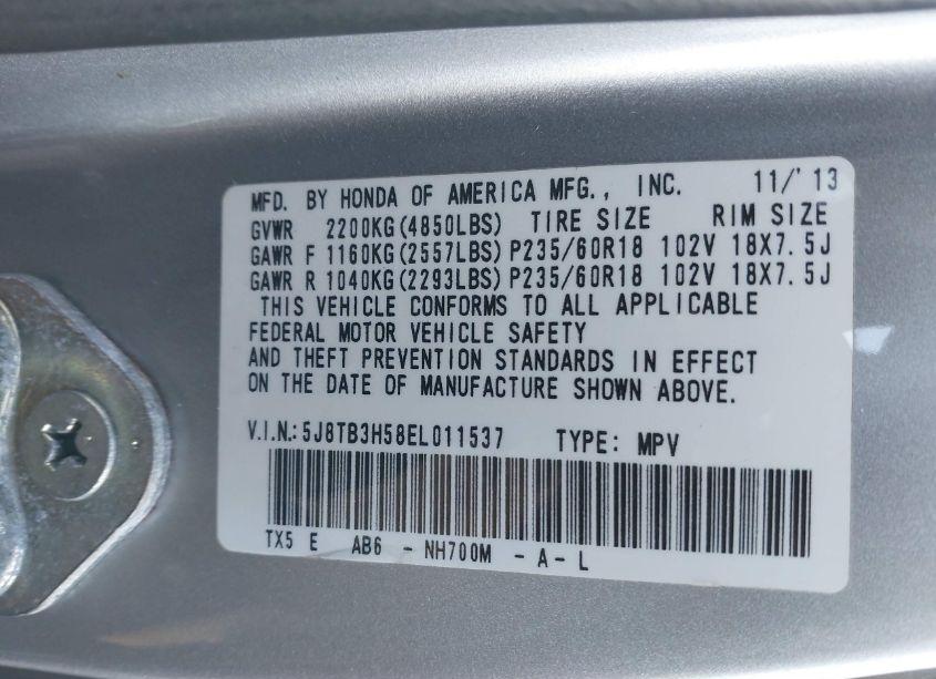 Photo 9 of 2014 Acura Rdx (VIN 5J8TB3H58EL011537)