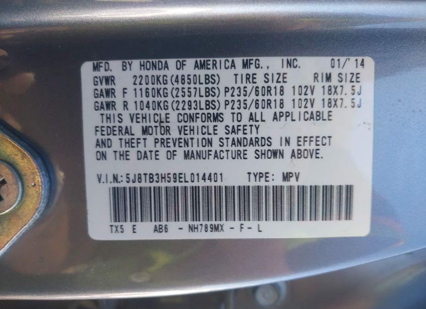 Photo 9 of 2014 Acura Rdx (VIN 5J8TB3H59EL014401)