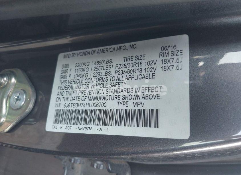 Photo 9 of 2017 Acura Rdx ADVANCE PACKAGE (VIN 5J8TB3H74HL006700)