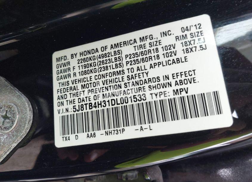 Photo 9 of 2013 Acura Rdx (VIN 5J8TB4H31DL001533)