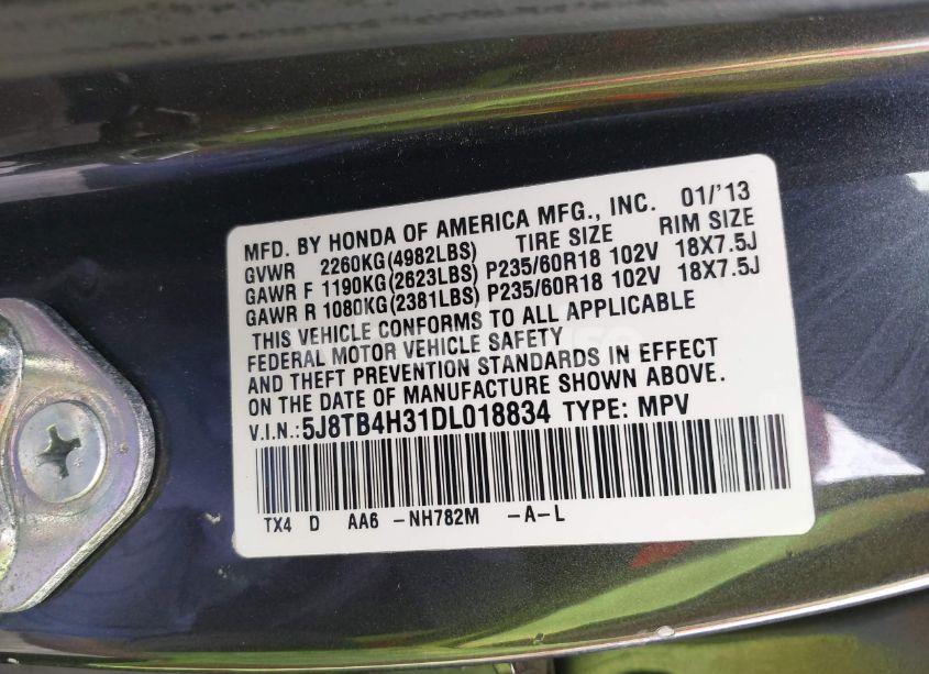 Photo 9 of 2013 Acura Rdx (VIN 5J8TB4H31DL018834)