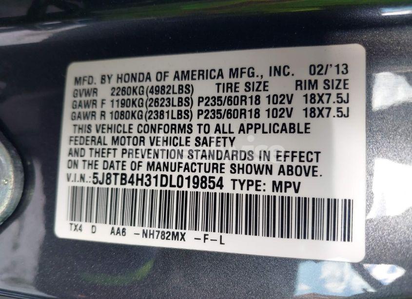 Photo 9 of 2013 Acura Rdx (VIN 5J8TB4H31DL019854)