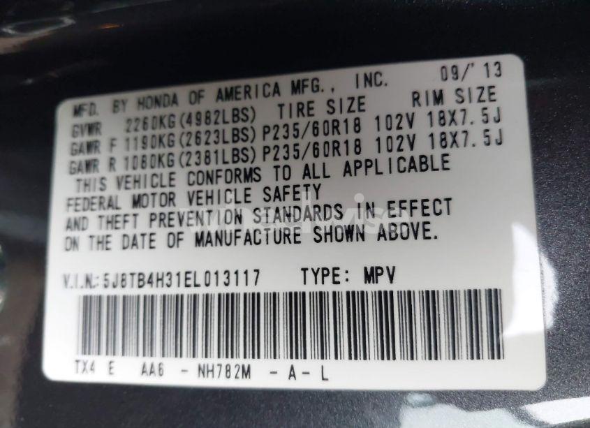 Photo 9 of 2014 Acura Rdx (VIN 5J8TB4H31EL013117)