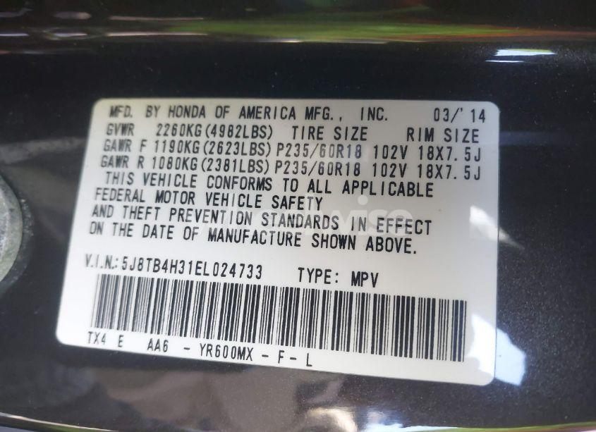 Photo 9 of 2014 Acura Rdx (VIN 5J8TB4H31EL024733)