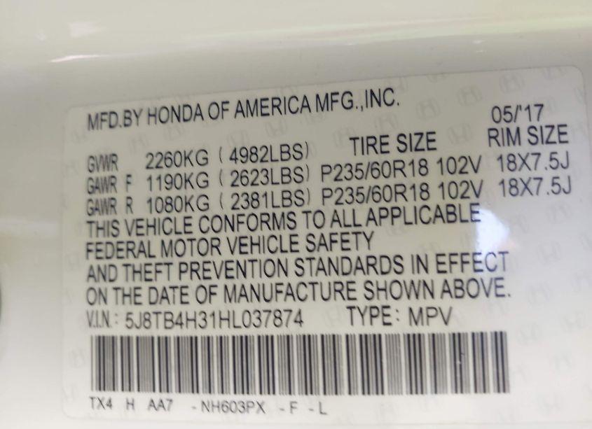 Photo 9 of 2017 Acura Rdx BASE (A6)/W/ACURAWATCH PLUS (VIN 5J8TB4H31HL037874)