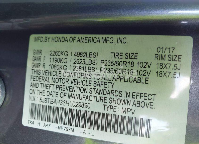 Photo 9 of 2017 Acura Rdx ACURAWATCH PLUS PACKAGE (VIN 5J8TB4H33HL029890)