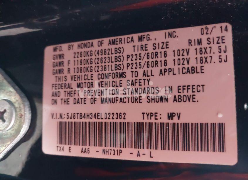 Photo 9 of 2014 Acura Rdx (VIN 5J8TB4H34EL022362)