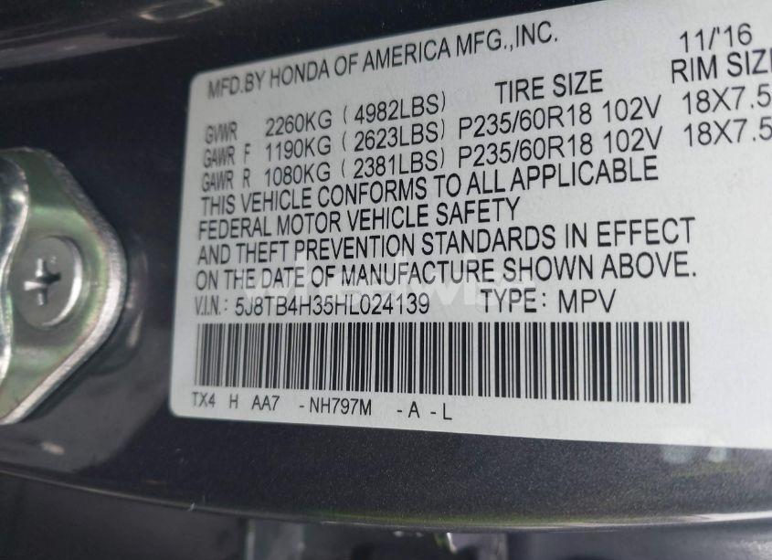 Photo 9 of 2017 Acura Rdx ACURAWATCH PLUS PACKAGE (VIN 5J8TB4H35HL024139)