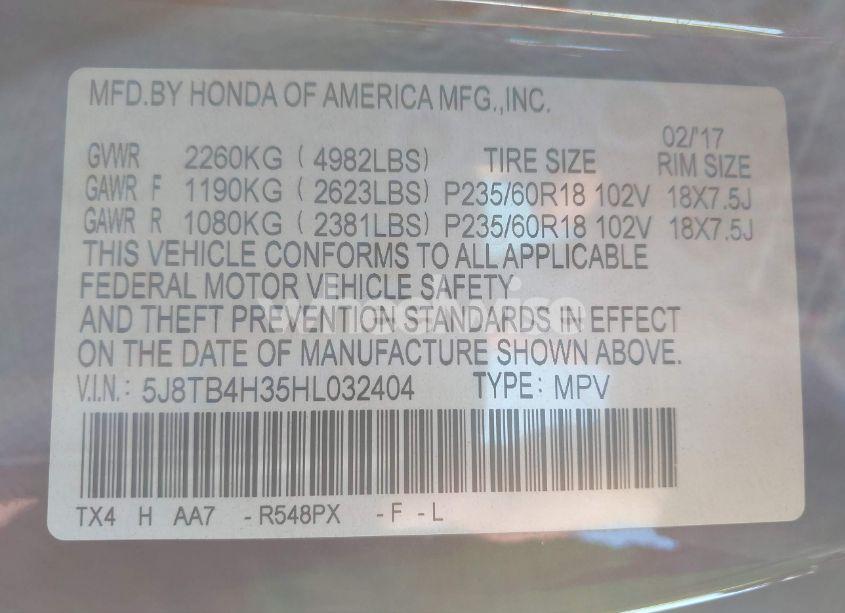 Photo 9 of 2017 Acura Rdx ACURAWATCH PLUS PACKAGE (VIN 5J8TB4H35HL032404)