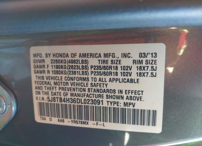 Photo 9 of 2013 Acura Rdx (VIN 5J8TB4H36DL023091)