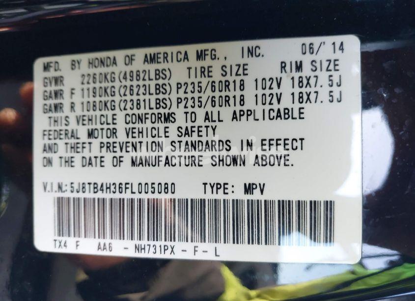 Photo 9 of 2015 Acura Rdx (VIN 5J8TB4H36FL005080)