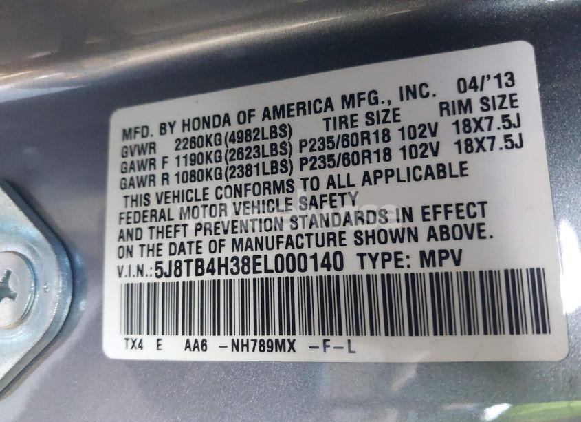 Photo 9 of 2014 Acura Rdx (VIN 5J8TB4H38EL000140)