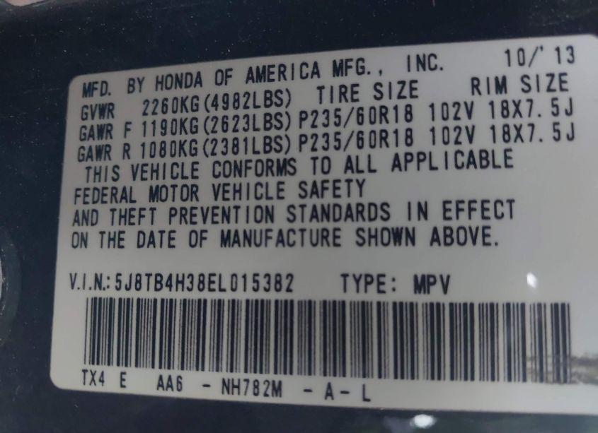 Photo 9 of 2014 Acura Rdx (VIN 5J8TB4H38EL015382)