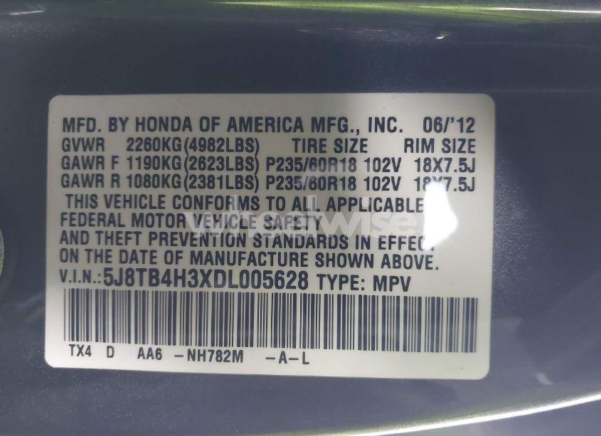 Photo 9 of 2013 Acura Rdx (VIN 5J8TB4H3XDL005628)