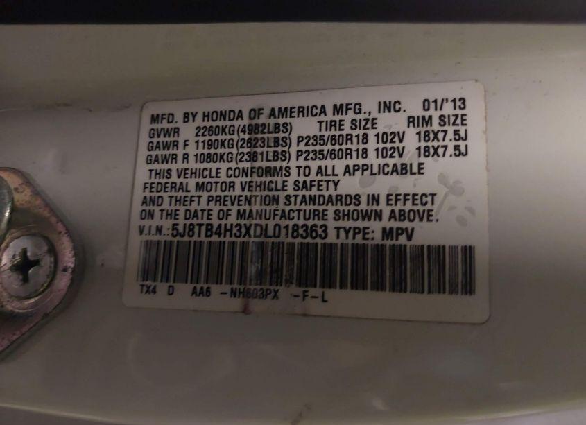 Photo 9 of 2013 Acura Rdx (VIN 5J8TB4H3XDL018363)