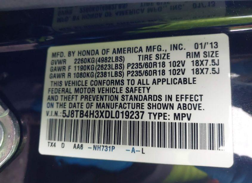 Photo 9 of 2013 Acura Rdx (VIN 5J8TB4H3XDL019237)