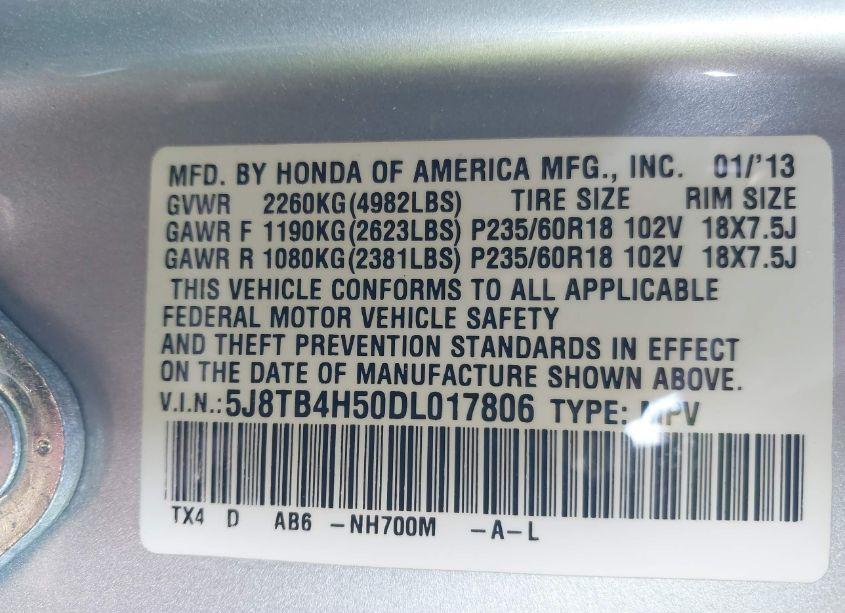 Photo 7 of 2013 Acura Rdx (VIN 5J8TB4H50DL017806)