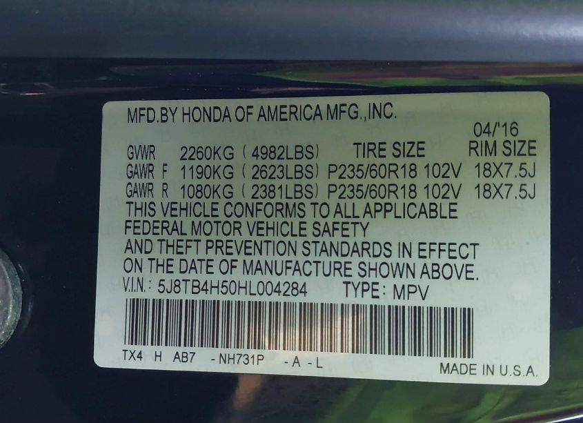 Photo 9 of 2017 Acura Rdx TECHNOLOGY ACURAWATCH PLUS PACKAGES/W/TECHNOLOGY PACKAGE (VIN 5J8TB4H50HL004284)