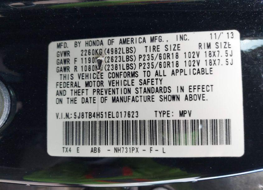 Photo 9 of 2014 Acura Rdx (VIN 5J8TB4H51EL017623)