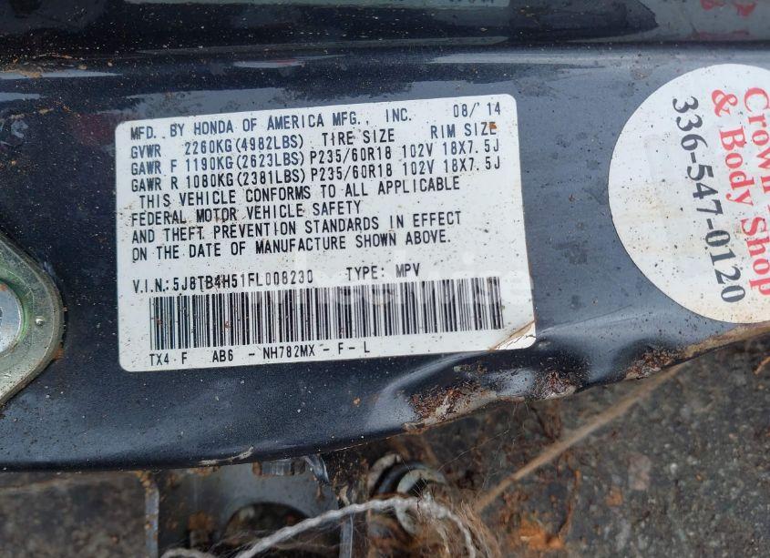 Photo 9 of 2015 Acura Rdx (VIN 5J8TB4H51FL008230)