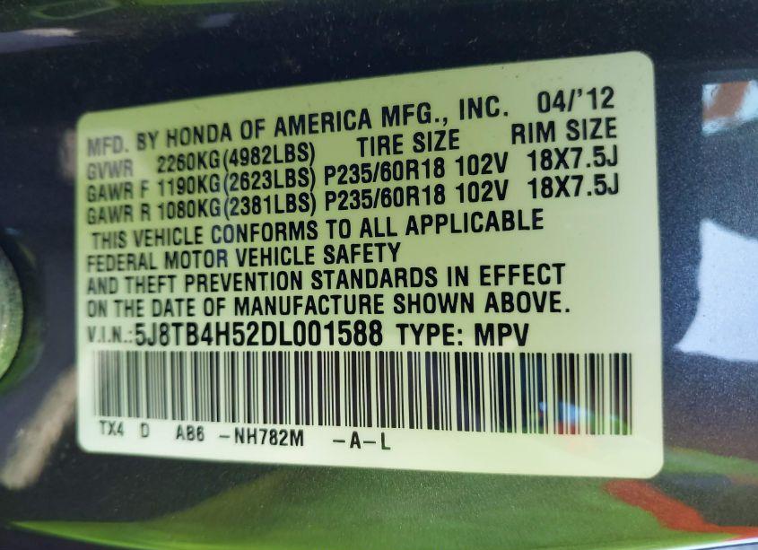 Photo 9 of 2013 Acura Rdx (VIN 5J8TB4H52DL001588)