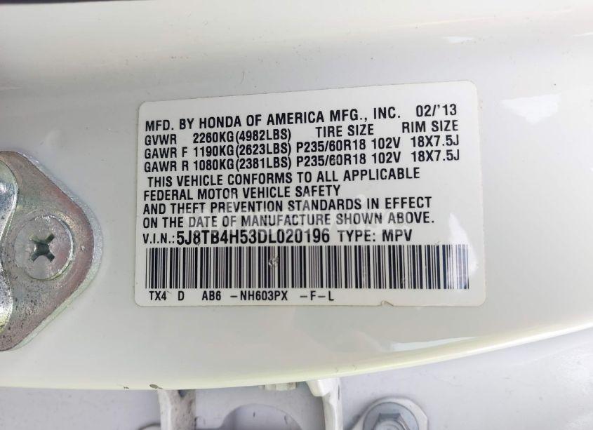 Photo 9 of 2013 Acura Rdx (VIN 5J8TB4H53DL020196)