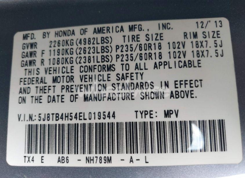 Photo 9 of 2014 Acura Rdx (VIN 5J8TB4H54EL019544)