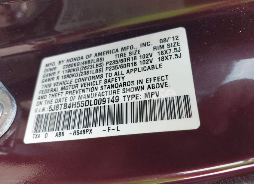 Photo 9 of 2013 Acura Rdx (VIN 5J8TB4H55DL009149)