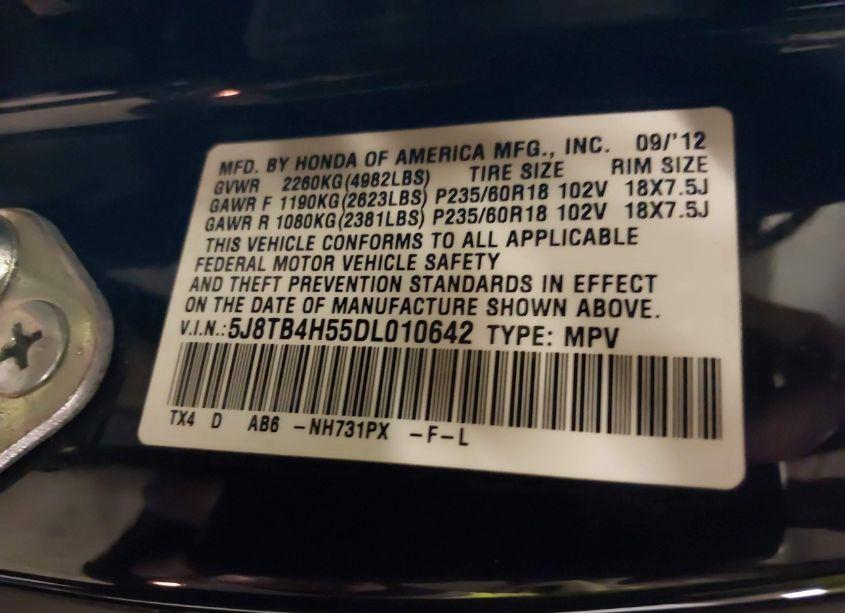 Photo 9 of 2013 Acura Rdx (VIN 5J8TB4H55DL010642)