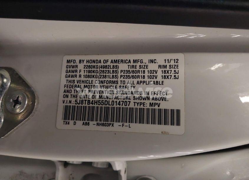 Photo 9 of 2013 Acura Rdx (VIN 5J8TB4H55DL014707)