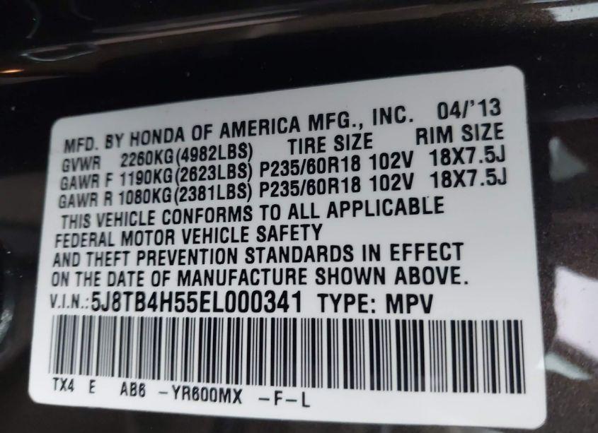 Photo 9 of 2014 Acura Rdx (VIN 5J8TB4H55EL000341)