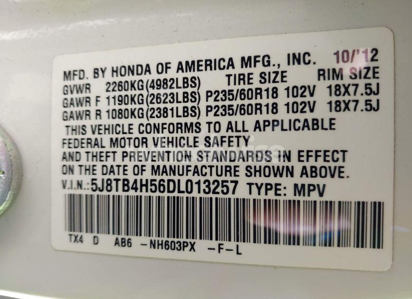 Photo 9 of 2013 Acura Rdx (VIN 5J8TB4H56DL013257)