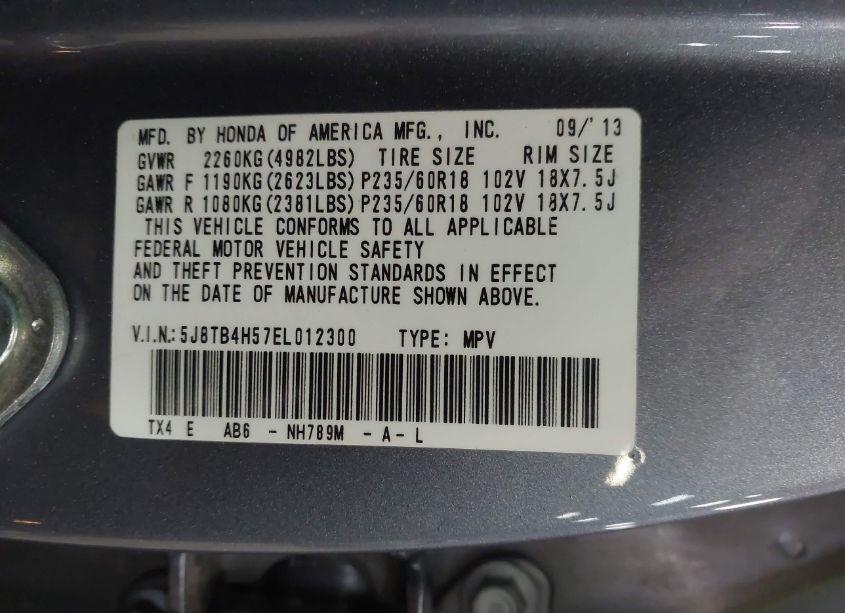 Photo 9 of 2014 Acura Rdx (VIN 5J8TB4H57EL012300)