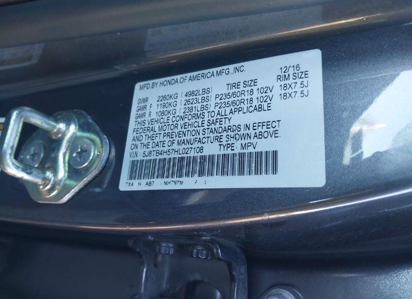 Photo 9 of 2017 Acura Rdx TECHNOLOGY ACURAWATCH PLUS PACKAGES/W/TECHNOLOGY PACKAGE (VIN 5J8TB4H57HL027108)