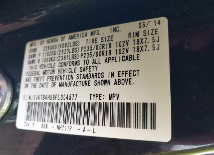 Photo 9 of 2015 Acura Rdx (VIN 5J8TB4H58FL004577)