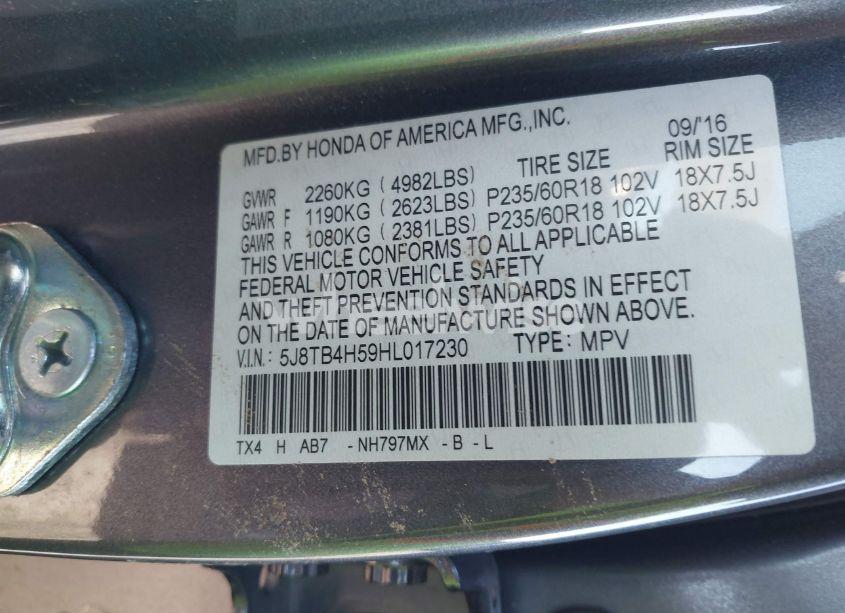 Photo 9 of 2017 Acura Rdx TECHNOLOGY ACURAWATCH PLUS PACKAGES/W/TECHNOLOGY PACKAGE (VIN 5J8TB4H59HL017230)