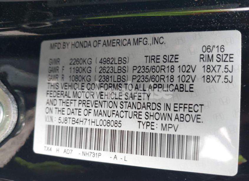 Photo 9 of 2017 Acura Rdx ADVANCE PACKAGE (VIN 5J8TB4H71HL008085)