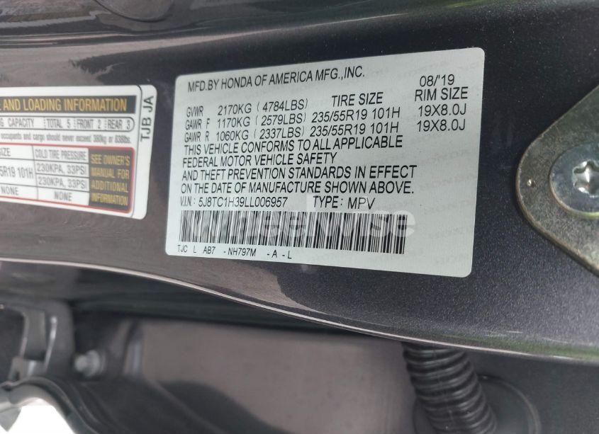 Photo 9 of 2020 Acura Rdx STANDARD (VIN 5J8TC1H39LL006957)