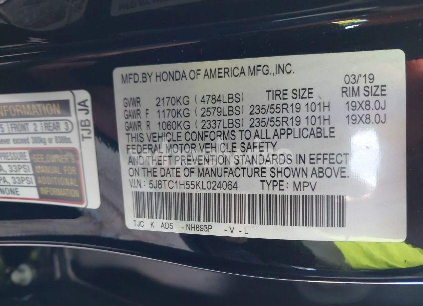 Photo 9 of 2019 Acura Rdx TECHNOLOGY PACKAGE (VIN 5J8TC1H55KL024064)