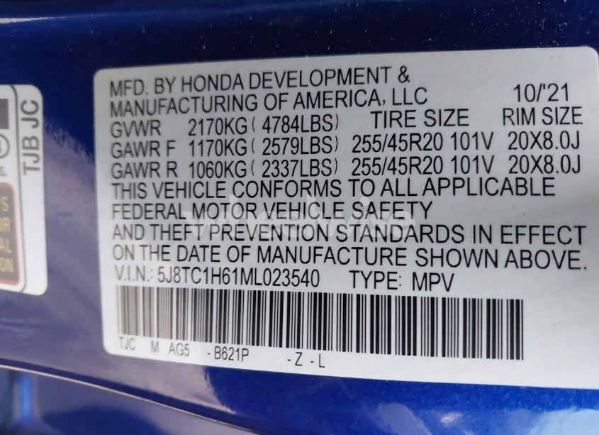 Photo 9 of 2021 Acura Rdx A-SPEC PACKAGE (VIN 5J8TC1H61ML023540)