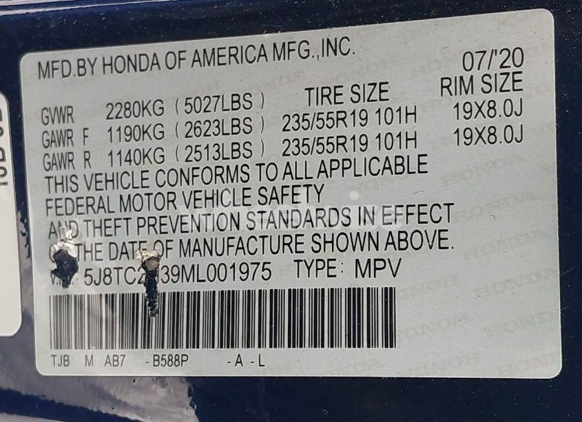 Photo 9 of 2021 Acura Rdx STANDARD (VIN 5J8TC2H39ML001975)
