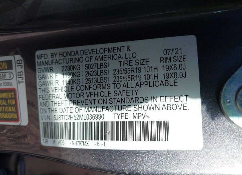 Photo 9 of 2021 Acura Rdx TECHNOLOGY PACKAGE (VIN 5J8TC2H52ML036990)