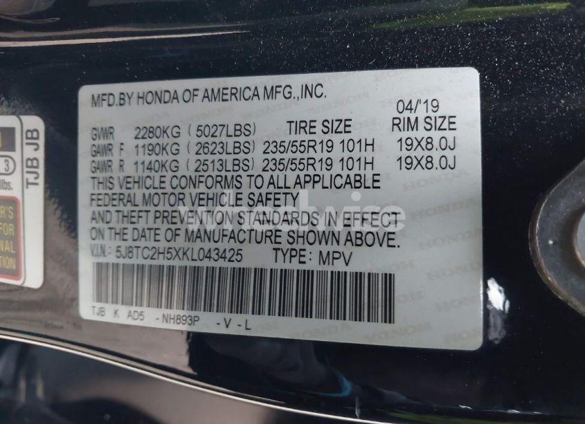 Photo 9 of 2019 Acura Rdx TECHNOLOGY PACKAGE (VIN 5J8TC2H5XKL043425)