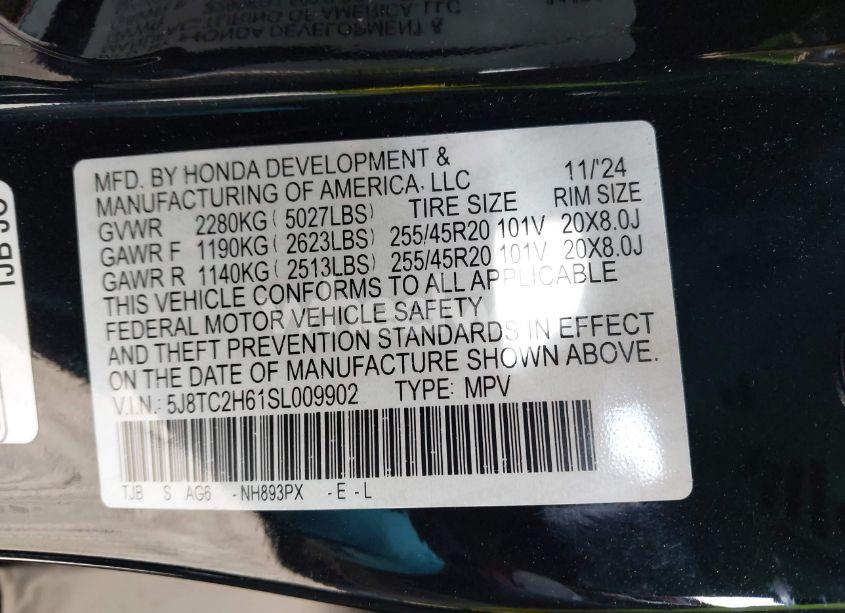 Photo 9 of 2025 Acura Rdx A-SPEC PACKAGE (VIN 5J8TC2H61SL009902)