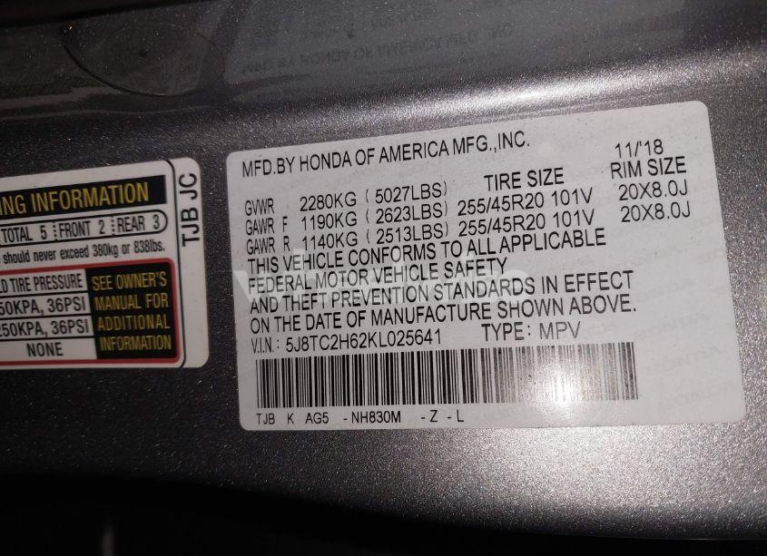 Photo 9 of 2019 Acura Rdx A-SPEC PACKAGE (VIN 5J8TC2H62KL025641)