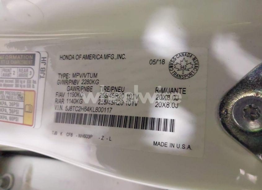 Photo 9 of 2019 Acura Rdx A-SPEC PACKAGE (VIN 5J8TC2H64KL800117)