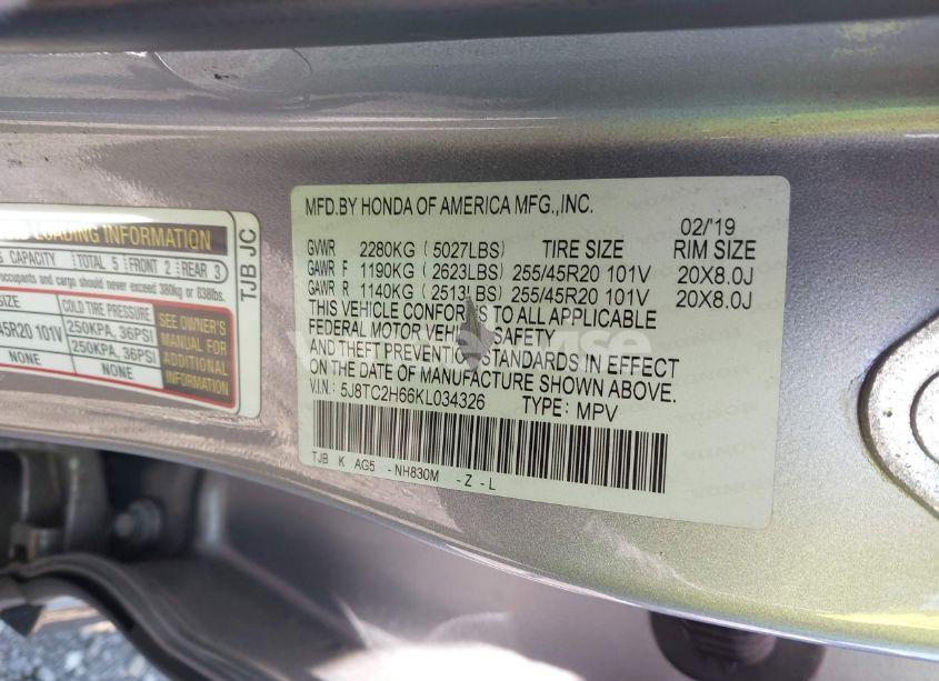 Photo 9 of 2019 Acura Rdx A-SPEC PACKAGE (VIN 5J8TC2H66KL034326)