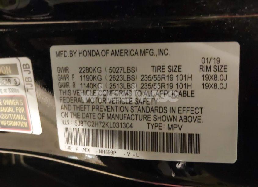 Photo 9 of 2019 Acura Rdx ADVANCE PACKAGE (VIN 5J8TC2H72KL031304)