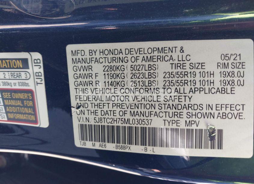 Photo 9 of 2021 Acura Rdx ADVANCE PACKAGE/PMC EDITION (VIN 5J8TC2H75ML030537)