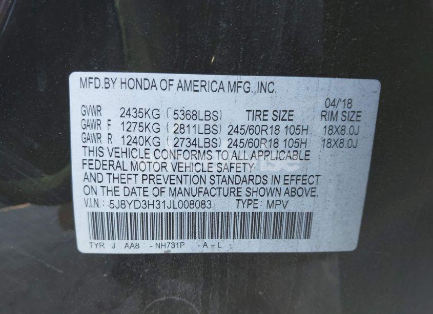 Photo 9 of 2018 Acura Mdx (VIN 5J8YD3H31JL008083)